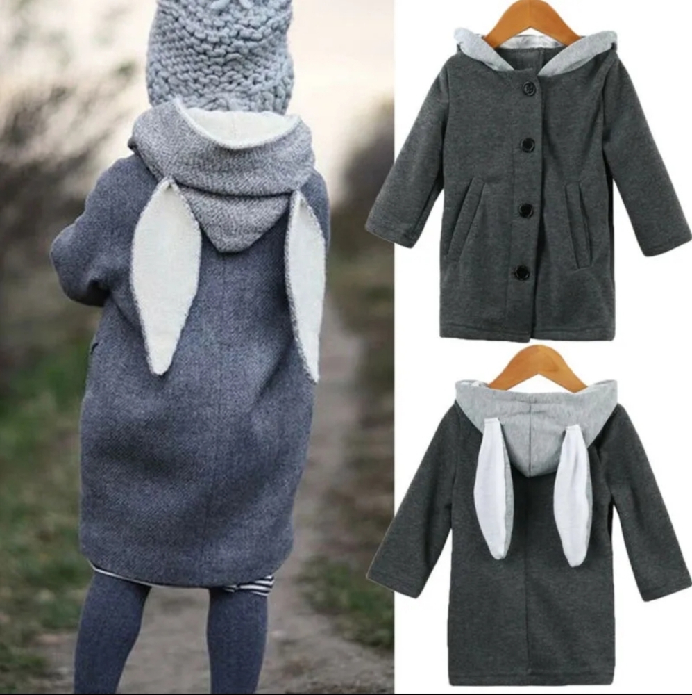 CUTE RABBIT EAR HOOD BUTTONED LIGHTWEIGHT HOODIE / COAT 8